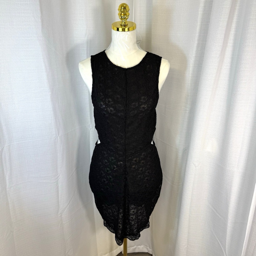 Free People Black Lace Mini Dress
